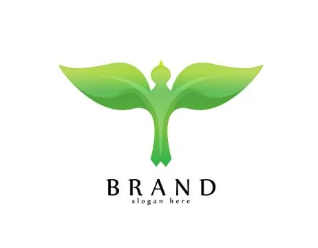 Bird leaf logo Stock Illustration