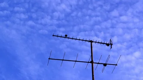 Bird leaving antenna Stock Footage 12511653