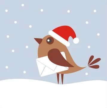 Bird with letter Stock Illustration