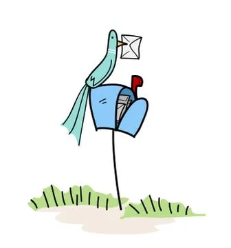 Bird On A Letterbox Stock Illustration