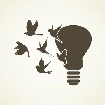 Bird light bulb Stock Photos