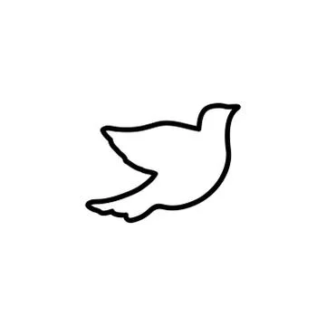Bird Line Icon In Flat Style Vector For Apps, UI, Websites. Black Icon Vector Illustrazione stock