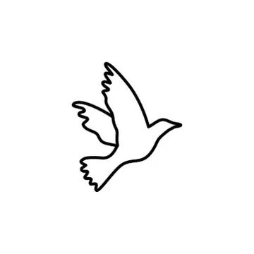 Bird Line Icon In Flat Style Vector For Apps, UI, Websites. Black Icon Vector Illustrazione stock