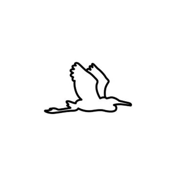 Bird Line Icon In Flat Style Vector For Apps, UI, Websites. Black Icon Vector Stock Illustration