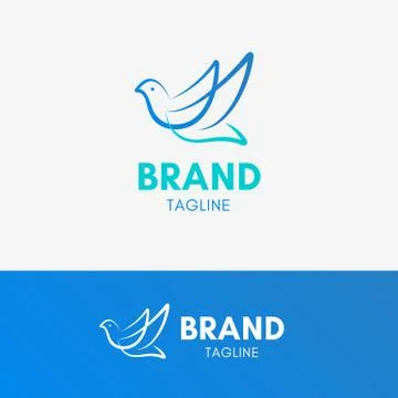 Bird Line Simple Logo Stock Illustration