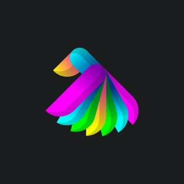 Bird Logo Concept with Colorful Gradient style, elegant modern design, for co Stock Illustration