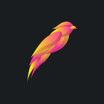 Bird Logo Concept with Colorful Gradient style, elegant modern design, for co Stock Illustration