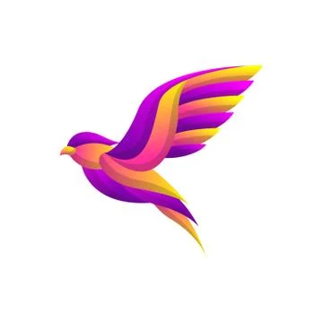 Bird Logo Concept with Colorful Gradient style, elegant modern design, for co Stock Illustration