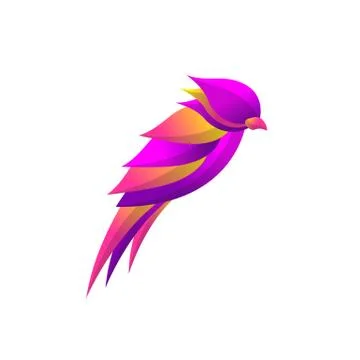 Bird Logo Concept with Colorful Gradient style, elegant modern design, for co Stock Illustration
