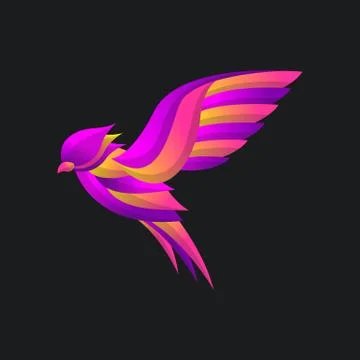 Bird Logo Concept with Colorful Gradient style, elegant modern design, for co 스톡 일러스트