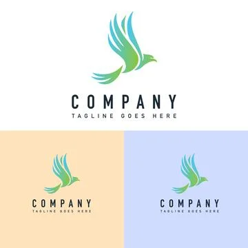 Bird Logo Design. Abstrac Flying Dove Bird Logo Template Vector. Stock Illustration