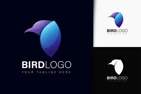 Bird logo design with gradient Stock Illustration