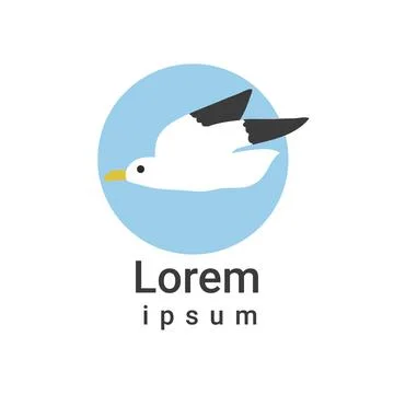 Bird logo design template. Gull vector illustration. Stock Illustration