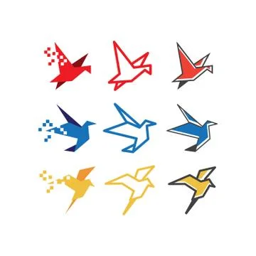 Bird logo icon graphic template Stock Illustration