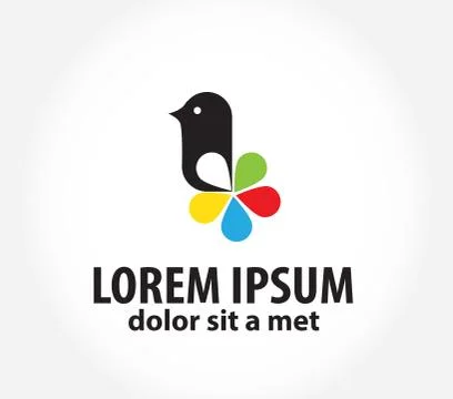 Bird logo, logo design template for printing, polygraphy Stock Illustration