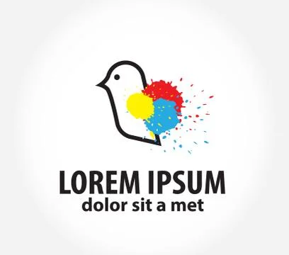 Bird logo, logo design template for printing, polygraphy Stock Illustration
