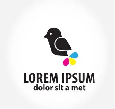 Bird logo, logo design template for printing, polygraphy Stock Illustration