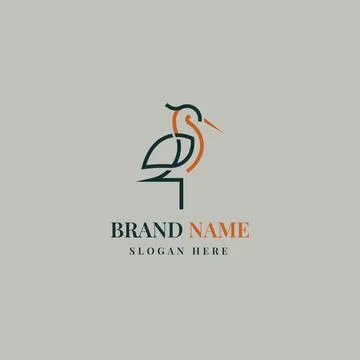A bird logo template vector icon element isolated with an editable stroke. .. Stock Illustration