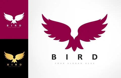 Bird logo vector. Bird in flight design. Illustrazione stock