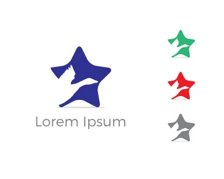 Bird logo vector design, duck bird in star icon. Stock Illustration