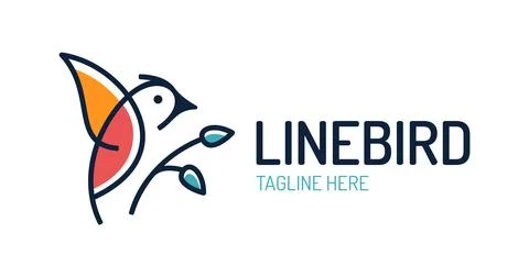 Bird logo vector design template in isolated white background. bird leaf logo Stock Illustration