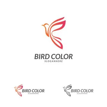 Bird logo vector. Flying Bird Logo design vector template. Dove Pigeon Logoty Stock Illustration