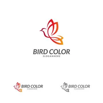 Bird logo vector. Flying Bird Logo design vector template. Dove Pigeon Logoty Stock Illustration