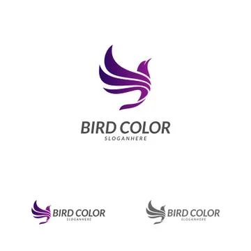 Bird logo vector. Flying Bird Logo design vector template. Dove Pigeon Logoty Stock Illustration