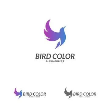 Bird logo vector. Flying Bird Logo design vector template. Dove Pigeon Logoty Stock Illustration