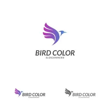 Bird logo vector. Flying Bird Logo design vector template. Dove Pigeon Logoty Stock Illustration