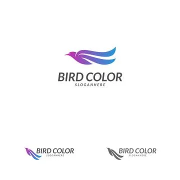 Bird logo vector. Flying Bird Logo design vector template. Dove Pigeon Logoty Stock Illustration