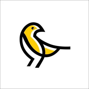 Bird logo vector icon line outline monoline illustration Stock Illustration