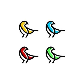 Bird logo vector line mono line Stock Illustration