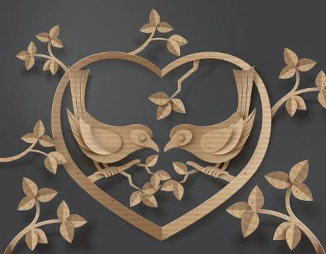 Bird in love. Stock Illustration