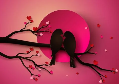 Bird in love. Stock Illustration