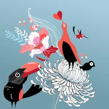 Bird lovers Stock Illustration