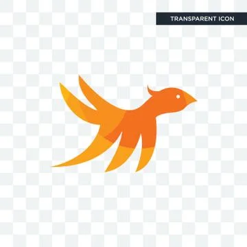 Bird m vector icon isolated on transparent background, bird m logo design Stock Illustration