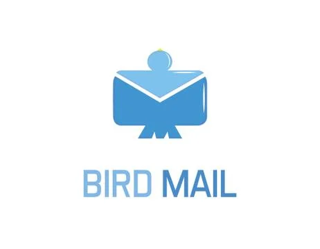 Bird mail logo Stock Illustration