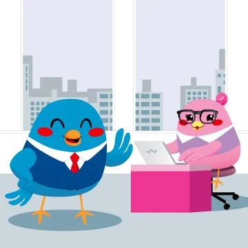 Bird Manager Office Stockillustratie