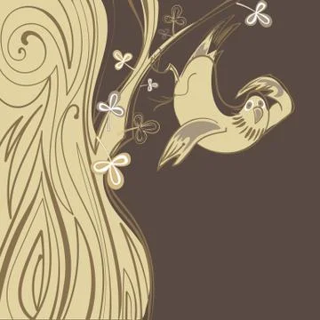 Bird to meet the coming of spring Stock Illustration