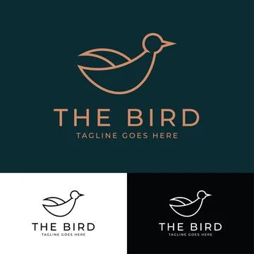 Bird Minimalist Logo Stock Illustration