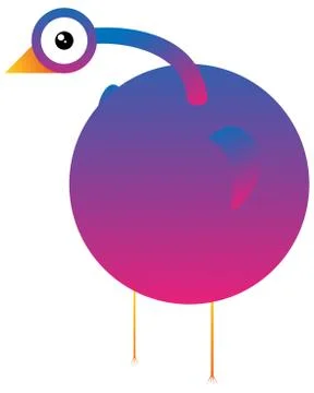 Bird monster character with one eye. Gradient vector illustration isolated Ilustración de archivo