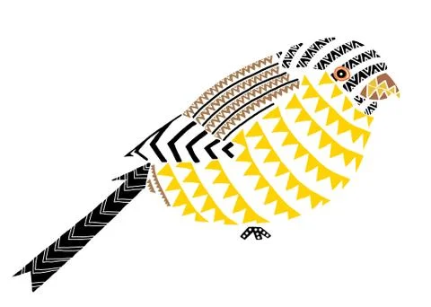 Bird Native patterns art cute painting Stock Illustration