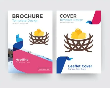 Bird nest brochure flyer design template Illustrazione stock gratuita
