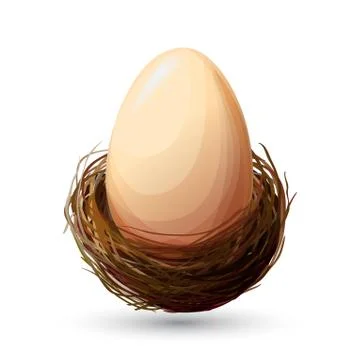 Bird Nest With Egg Stock Illustration