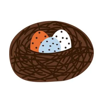 Bird Nest With Eggs Icon. Easter Illustration Stock Illustration