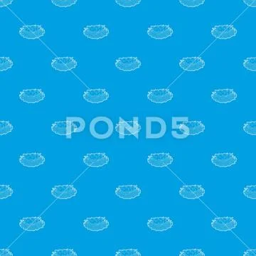 Bird nest with eggs pattern vector seamless blue イラスト素材