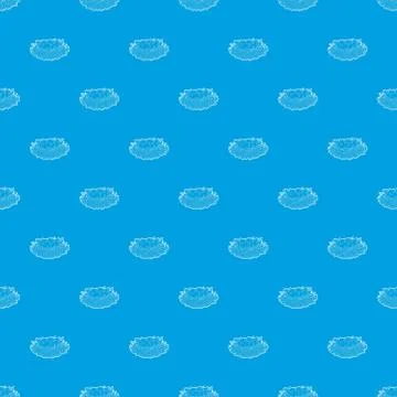Bird nest with eggs pattern vector seamless blue Illustrazione stock