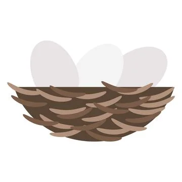 Bird nest flat clipart vector illustration Illustrazione stock