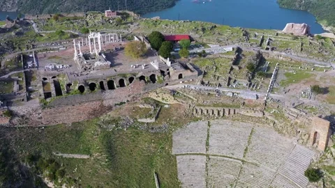 Bird nesting inside ancient columns Stock Footage 292733652